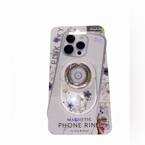 🆕💜 Magnetic MagSafe Phone Ring Stand Floral Grip for iPhone Pink Sky White